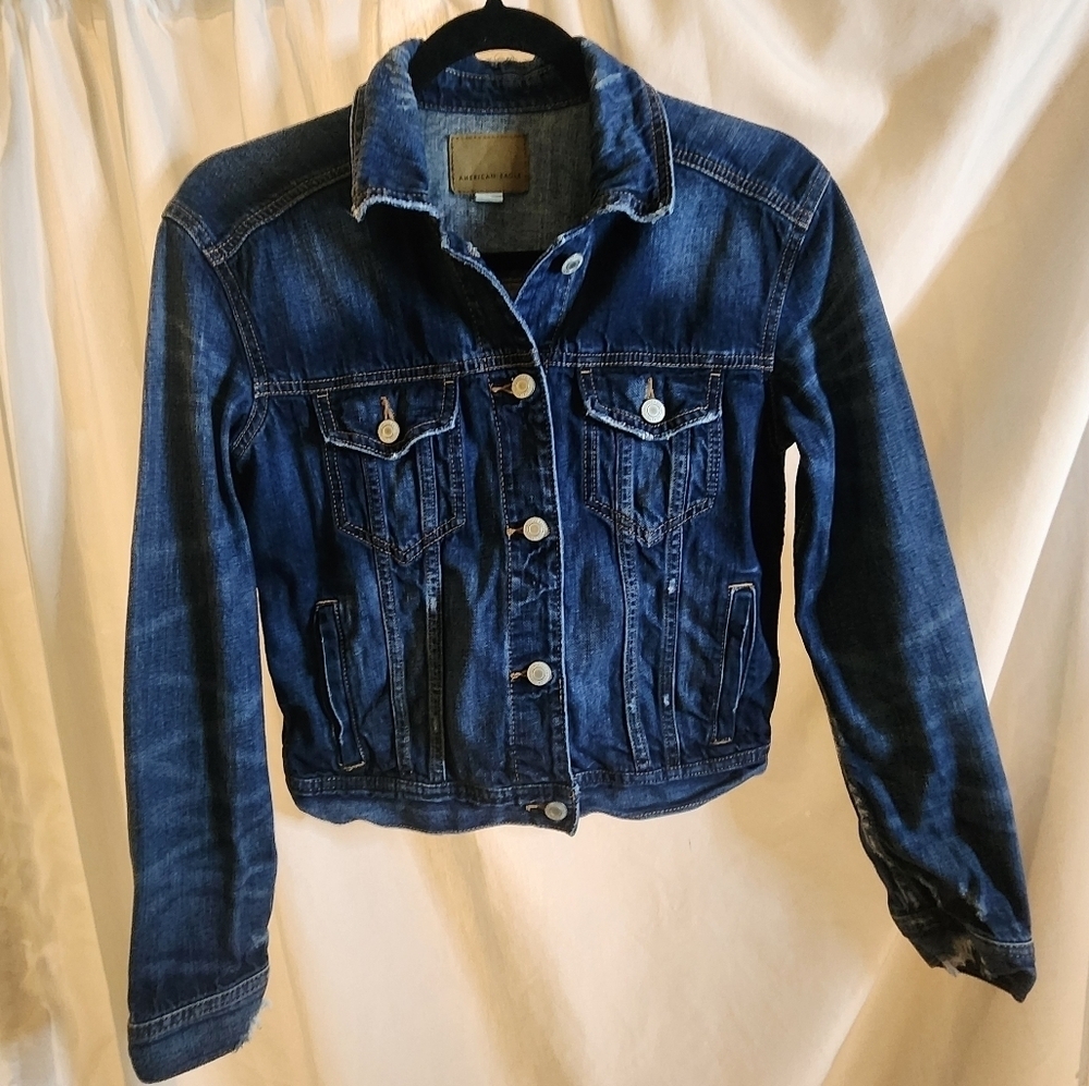 American Eagle Jean Jacket Size Xs - Picture 1 of 9